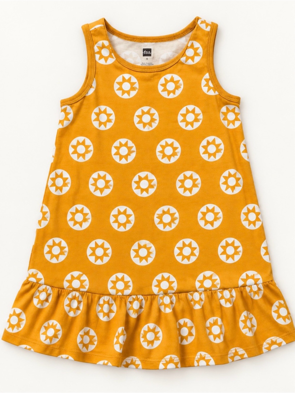 Tea Collection Mustard Yellow Sunburst Tank Dress